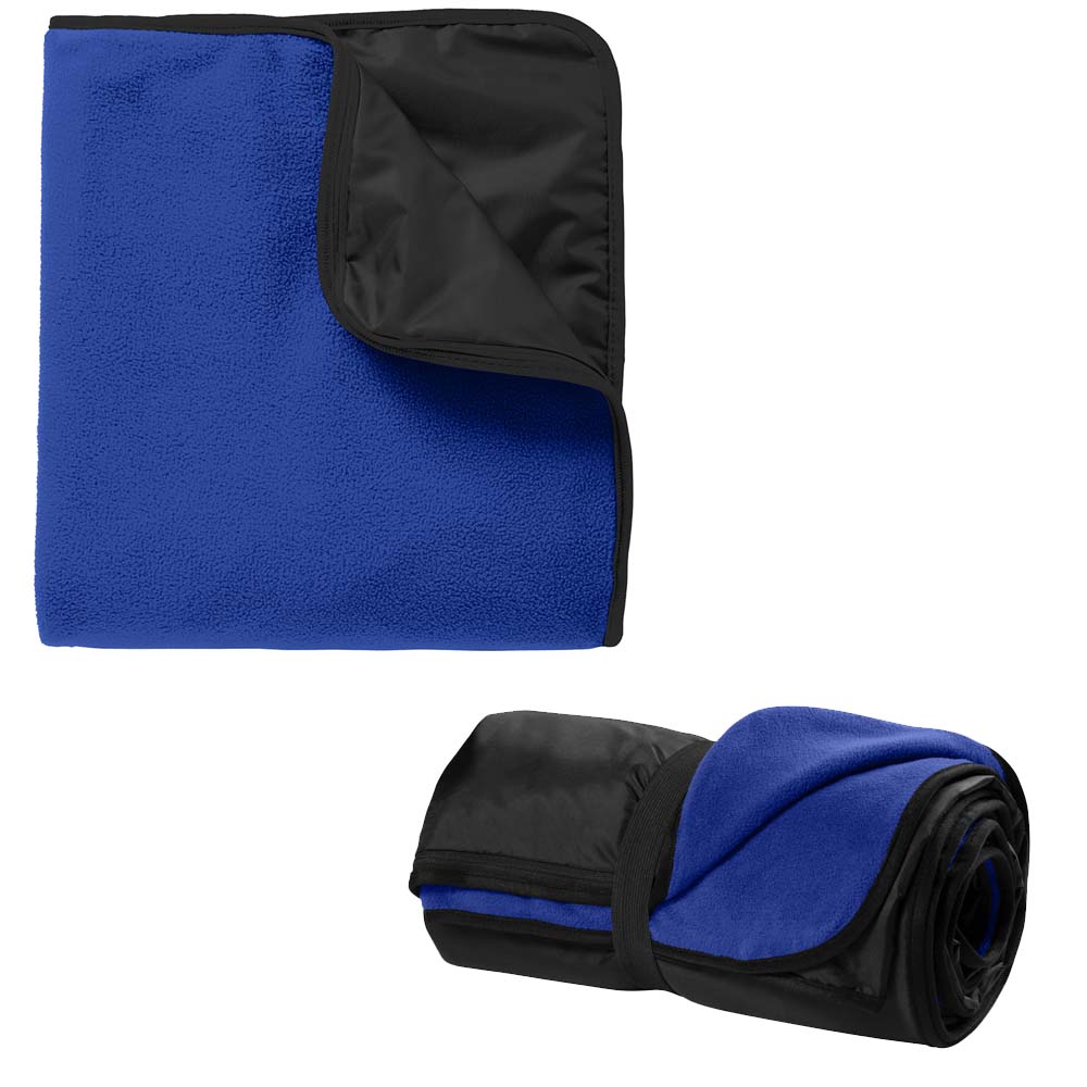 Travel Fleece/Poly Blanket with Strap